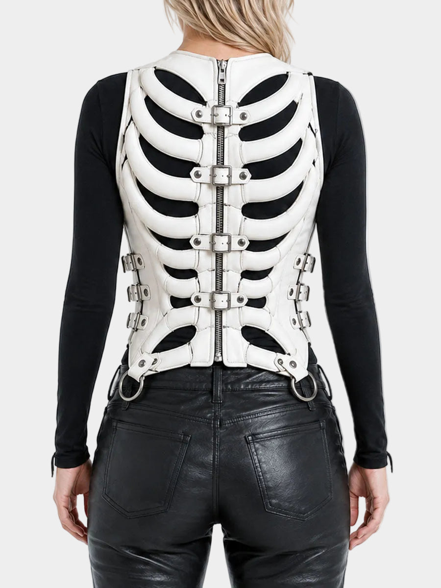 Rib Cage Corset Leather Vest