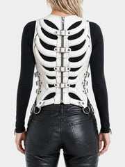Rib Cage Corset Leather Vest