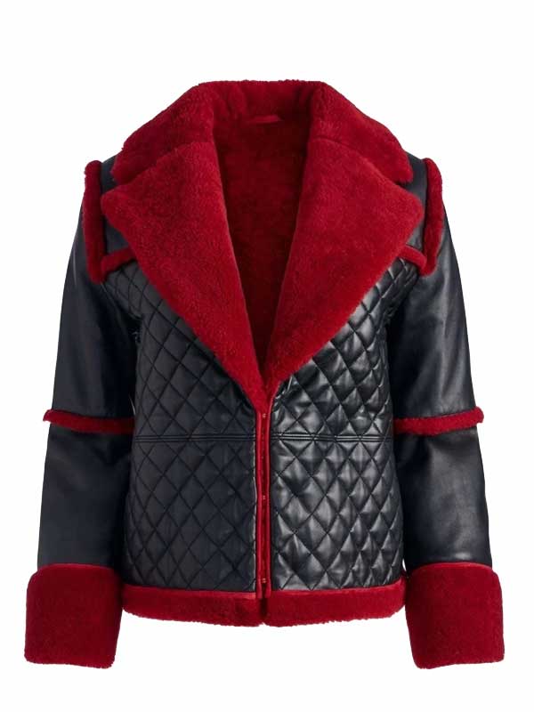 Red Shearling Jacket For Women