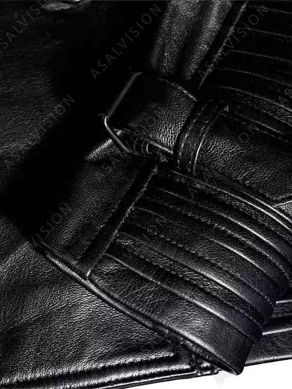 Women's Double-Breasted Leather Black Jacket