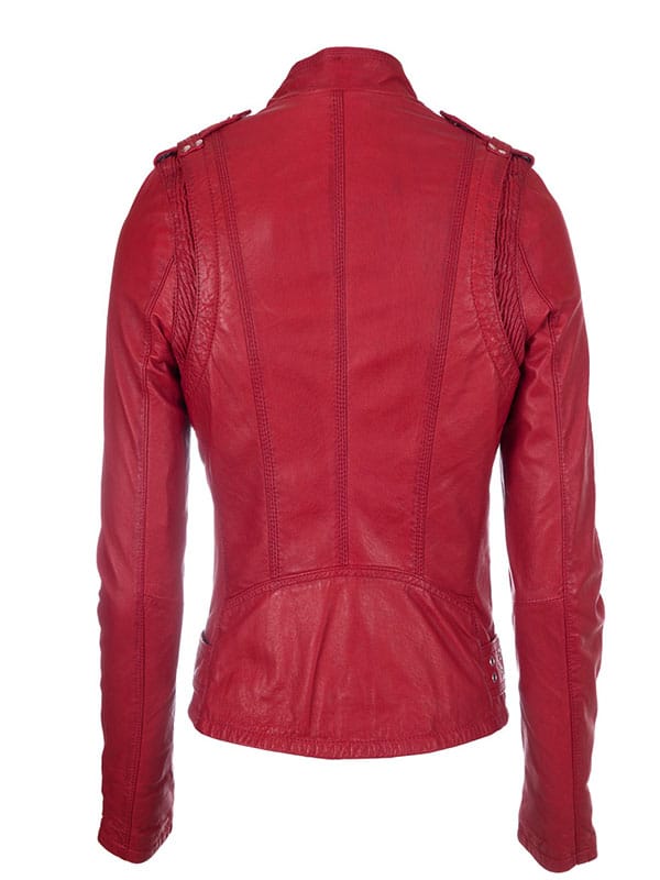 Womens Red Brando Leather Jacket
