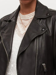 Women's Black Leather Biker Jacket