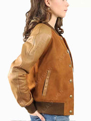 Womens Suede Varsity Jacket
