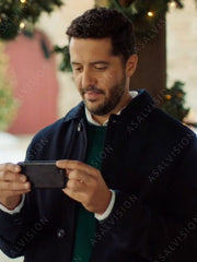 Mom's Christmas Boyfriend Zach Smadu Blue Coat